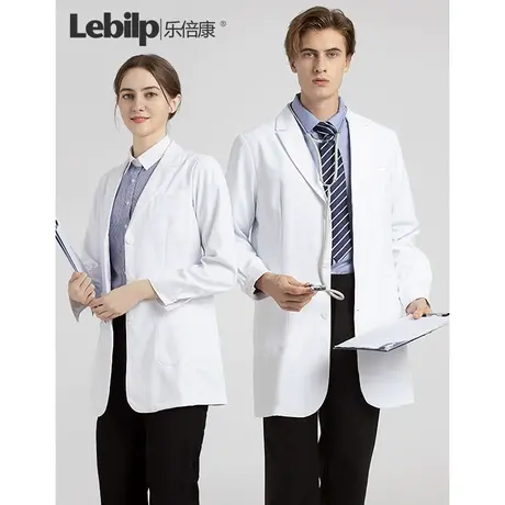 乐倍康高端白大褂短款工作服男女牙科美容院小个子职业医生服定制商品大图