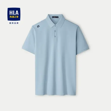 HLA/海澜之家印花短袖POLO衫2024春夏新款运动翻领速干上衣男图片