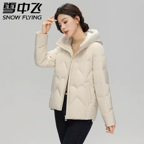 雪中飞羽绒服女短款2024新款春季轻薄连帽宽松防风时尚休闲外套潮图片