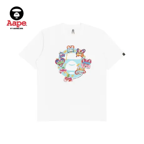 Aape联名Eric Inkala男装春夏艺术爱心猿颜印花短袖T恤9671XXK图片