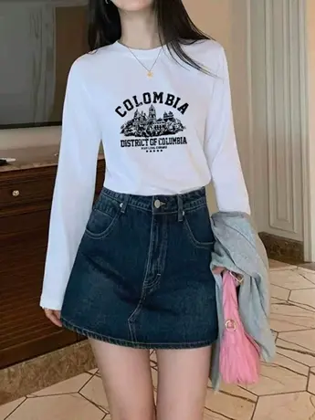 欧货白色仿棉长袖t恤女2023新款爆款春秋冬季德绒内搭打底衫上衣商品大图