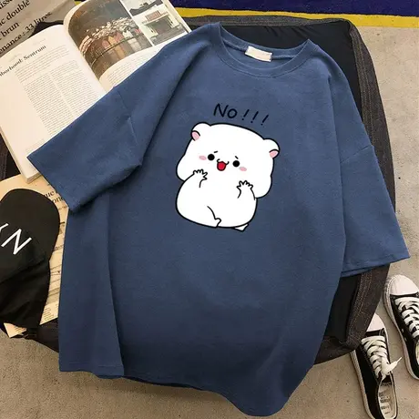 ulzzang短袖t恤女ins潮韩版学生大版宽松夏装半袖体恤衫2021新款商品大图