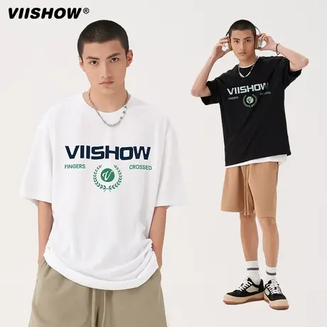 VIISHOW美式复古短袖t恤男夏季宽松百搭ins潮流重磅纯棉半袖潮牌商品大图