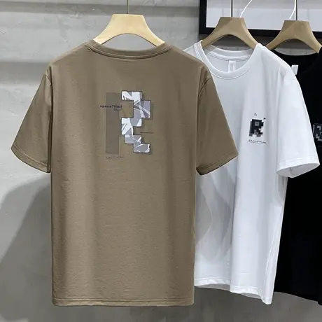 帅气小刺绣短袖男t恤ins潮牌潮流百搭男装夏季新款印花半袖打底衫商品大图