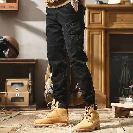 冬休闲裤男舒适2022年新款潮牌百搭弹力束脚哈伦宽松工装休闲裤男商品大图