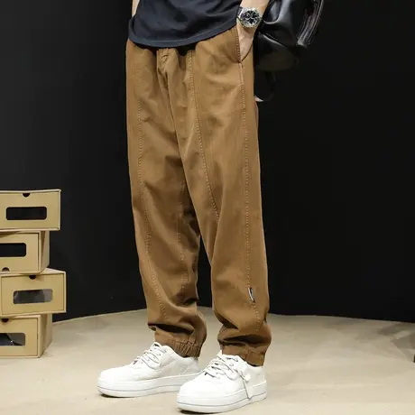 直筒休闲裤男春秋款美式复古裤子男士宽松大码潮牌工装裤男裤束脚商品大图