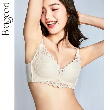 内衣女无钢圈性感蕾丝防下垂小胸聚拢莫代尔杯里无痕收副乳文胸商品大图