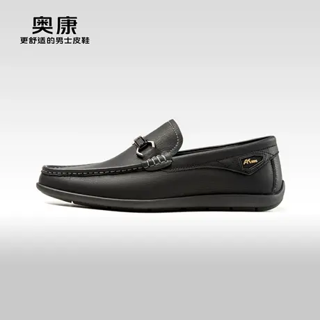 AOKANG奥康2024春季新款商务休闲真皮软底舒适乐福鞋日常办公鞋商品大图