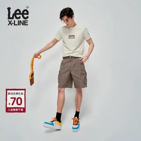 Lee3D立体口袋工装风棕色男多口袋牛仔短裤潮流LMB005428202-109商品大图