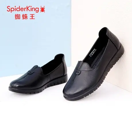 SPIDER KING/蜘蛛王女鞋真皮2022春商场新款单鞋老人妈妈皮鞋软底图片