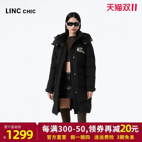 LINCCHIC金羽杰羽绒服女2023冬季新款都市防风保暖加厚中长款外套商品大图