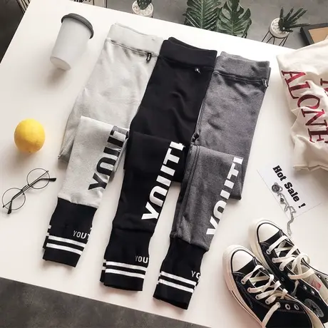 高腰打底裤女韩国东大门秋款运动休闲健身骑行裤子外穿大码显瘦潮图片