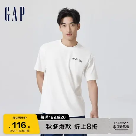 Gap男装夏季2023新款LOGO运动时尚短袖T恤841870潮流休闲上衣图片