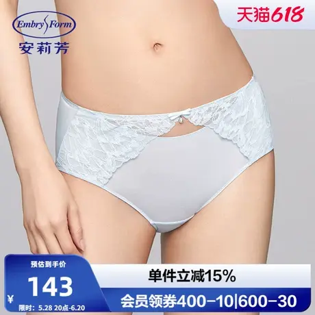 安莉芳专柜新品拼接蕾丝高腰收腹弹力三角裤女士包臀内裤E300856商品大图