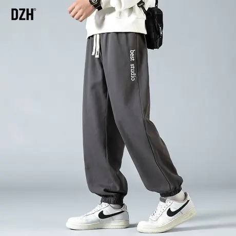 男士灰色束脚休闲裤男秋季宽松2023新款美式运动长裤百搭裤子男款商品大图