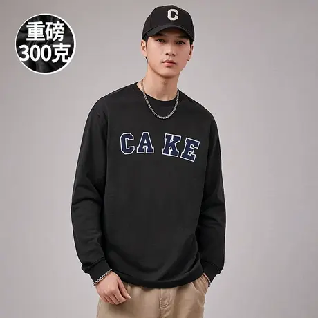 100%纯棉300g美式重磅胖子加肥加大码男装特大码打底衫长袖T恤秋商品大图