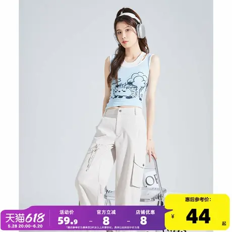 唐狮2024新款女背心夏假两件吊带卡通可爱潮酷时尚打底内搭美背G商品大图