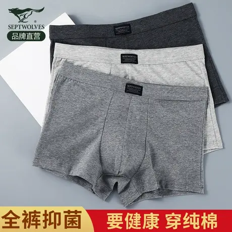 七匹狼男士内裤男生高端品牌纯棉夏季四角裤男短裤全棉平角裤头男商品大图