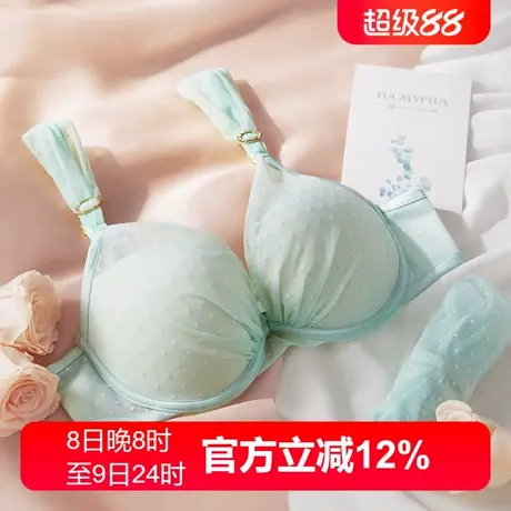 【中厚杯】安莉芳outlets波点网纱上托聚拢小胸文胸收副乳内衣女商品大图