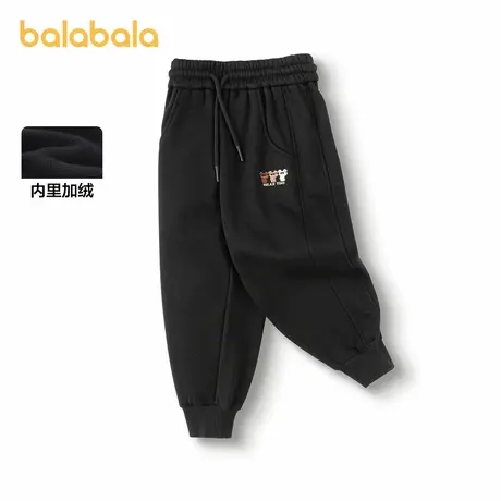 巴拉巴拉男童长裤加绒保暖束脚裤2025秋冬新款休闲裤商品大图