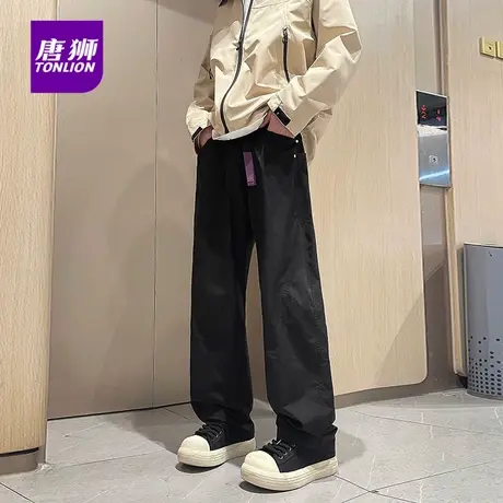 唐狮秋冬季新款男士户外冲锋伞兵耐磨阔脚弯刀微喇休闲长裤子潮AP商品大图