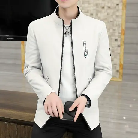 秋季外套男韩版潮流修身春秋款休闲衣服男士立领夹克冬装上衣男装商品大图