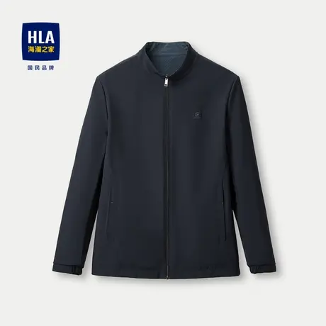 【双面穿】HLA/海澜之家立领夹克2023秋季新款挺括纤滑防风外套男商品大图