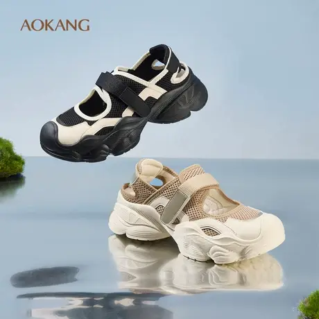 奥康 女鞋2025春秋玛丽珍休闲凉鞋女魔术贴透气溯溪鞋图片