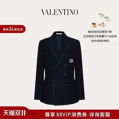【新品】华伦天奴VALENTINO男士 VLOGO SIGNATURE 双排扣羊毛夹克商品大图
