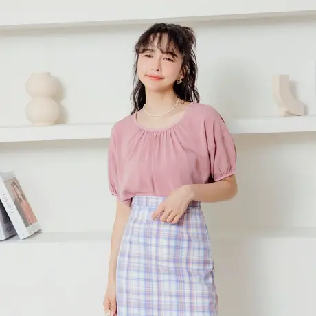 桔熊夏季通勤温柔凉爽娃娃装雪纺衫短款上衣女胖妹妹大码AB17095商品大图