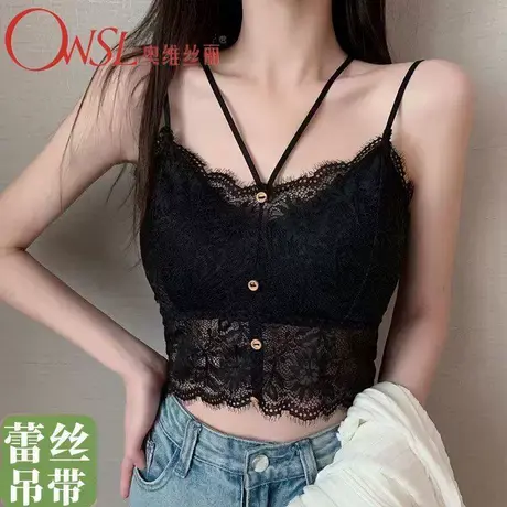 性感蕾丝吊带内衣女小胸聚拢背心胸罩少女抹胸裹胸夏薄款商品大图