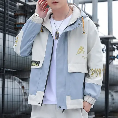 2023春秋季男士休闲外套韩版潮流秋衣服一套装青少年学生工装夹克商品大图