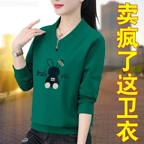 恋上17号宽松版女士卫衣女2023春秋新款中年妈妈运动女装春季上衣图片