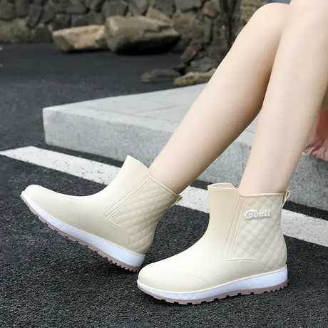雨鞋女款防水防滑时尚水鞋夏季新款雨天通勤中筒水鞋耐磨厨房胶鞋商品大图