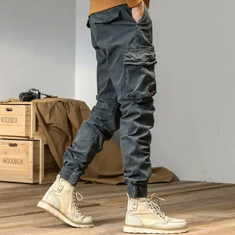 工装裤男2022新款束脚收口哈伦裤ins超火潮牌休闲工装休闲裤时尚商品大图