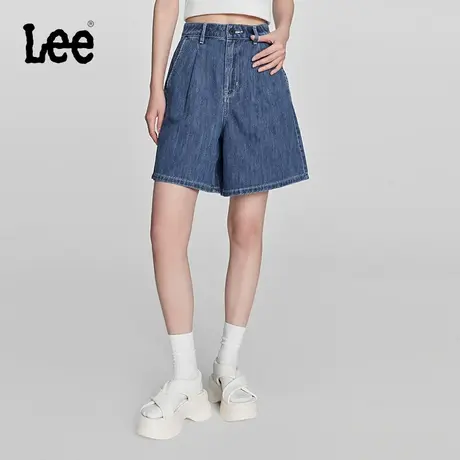 Lee24早春新品中蓝色轻薄女牛仔短裤凉凉裤休闲潮流LWB005540201图片
