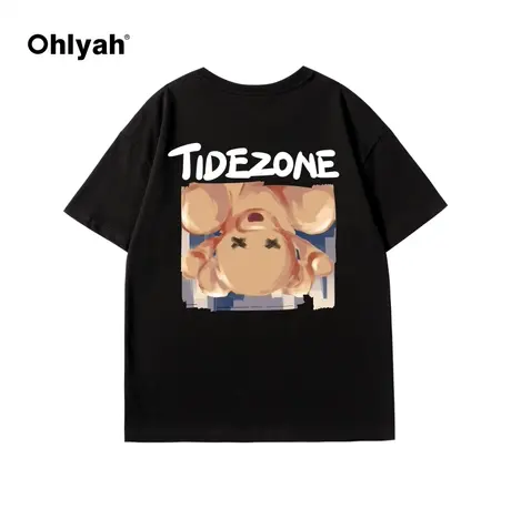 Ohlyah短袖男女同款2023新款夏季圆领休闲印花T恤半袖宽松运动服图片