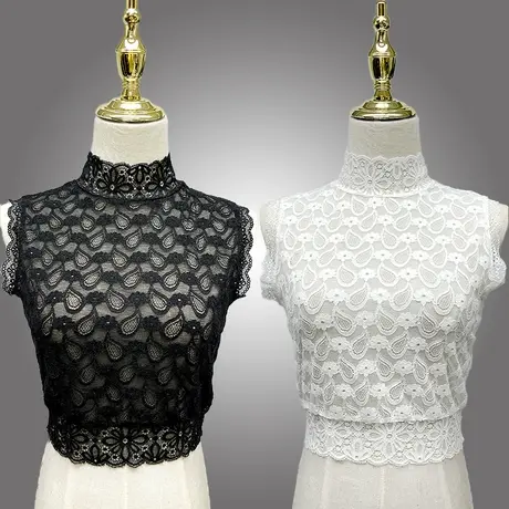 芙黛怡蕾丝秋季洋气设计感小众花边弹力假领配毛衣2022新款披肩图片