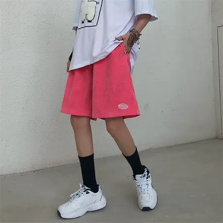 运动短裤女夏季薄款宽松韩版小个子阔腿高腰显瘦直筒休闲五分中裤商品大图