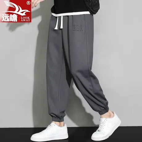 休闲卫裤男士秋季2023新款潮牌宽松束脚运动工装长裤子男装春秋款商品大图
