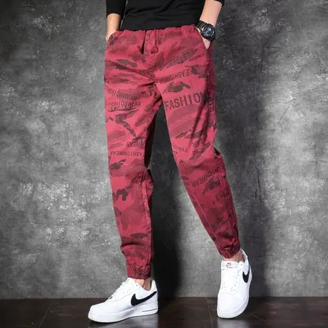 时尚潮流裤子男款夏季百搭工装裤迷彩工装裤九分裤男款夏季工装裤商品大图