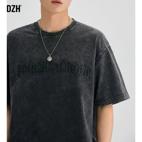 男士美式短袖男款夏季黑色纯棉t恤男宽松上衣情侣装衣服半袖体恤图片