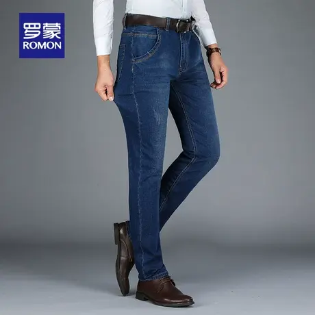 【直降】罗蒙男士牛仔裤2023秋季百搭弹力修身直筒裤青年休闲长裤商品大图