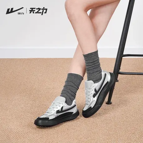 回力休闲运动鞋女2025新款ins潮厚底银色老爹鞋女轻便运动网面鞋图片