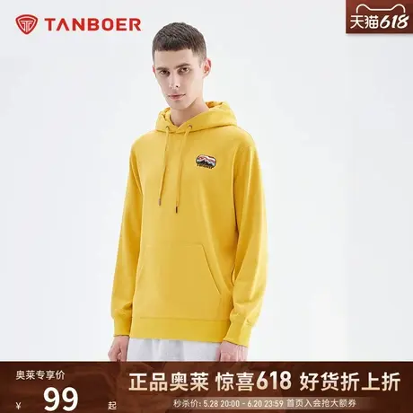 坦博尔连帽卫衣男士简约百搭小众宽松休闲潮流纯棉早春上衣商品大图