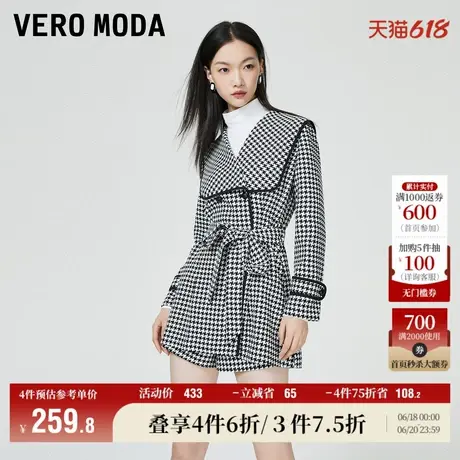 Vero Moda奥莱清仓连体裤子冬季甜美海军风休闲大翻领双排扣女图片