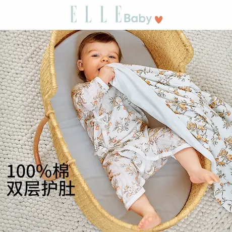 ELLE baby婴儿衣服连体衣春秋a类纯棉新生婴幼儿宝宝春装爬爬服图片