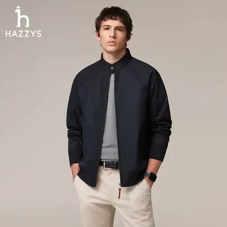Hazzys哈吉斯男装秋季男士保暖时尚通勤长袖夹克休闲外套男上衣潮图片