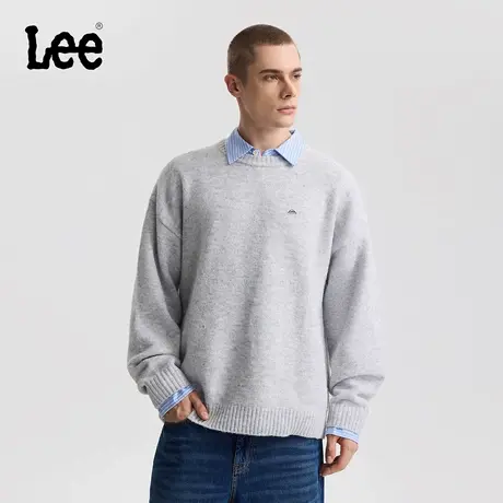 Lee商场同款25秋冬新品宽松版圆领小Logo徽标男毛衣LMT011195101图片