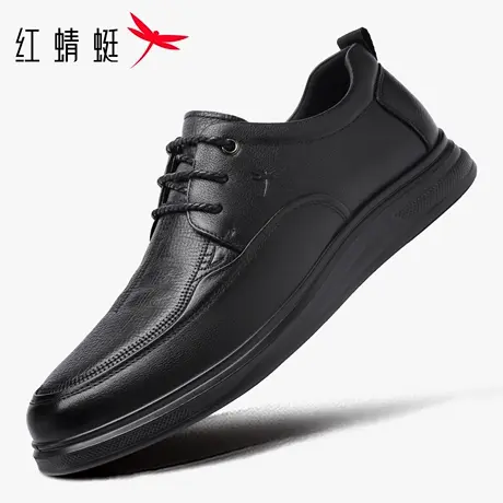 红蜻蜓男鞋冬季新款鞋子男士休闲平底皮鞋男真皮防水头层牛皮软底商品大图